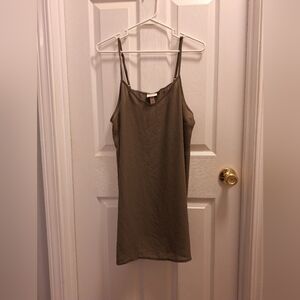 Women's Knox Rose sheer‎ slip dress Size XL army green like new.